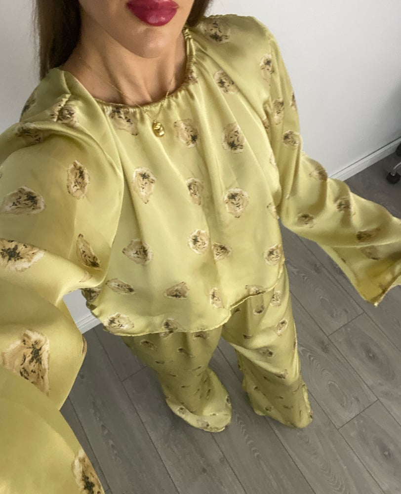 Image of Gold Lion Silky Loose Fit Trouser Co-Ord