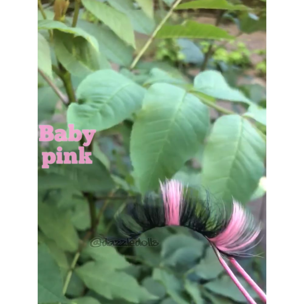 Image of Baby pink coloured lashes love heart box