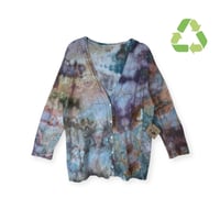 Image 1 of ♻️ UPCYCLED XL Lightweight 100% Cotton Cardigan in Muted Ice Dye