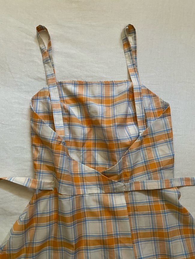 70s wrap sundress with criss cross straps 