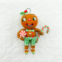 Image 1 of Gingerbread Guy with Candy Cane I
