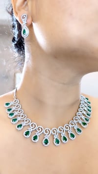 Image 2 of Naomi Green-Stunning AD Necklace Set with Earrings