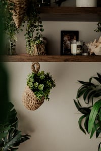 Image 1 of Jute crochet hanging baskets