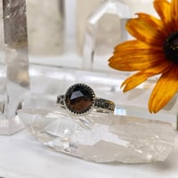 Image 1 of Smoky Quartz Moon Phase Ring~7.5