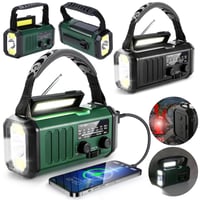 Image 1 of Solar Hand Crank Emergency Radio – AM/FM, LED Flashlight, Power Bank, SOS Alarm, Portable