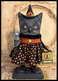 Image 1 of Halloween Witch Owl Folk Art doll creation 