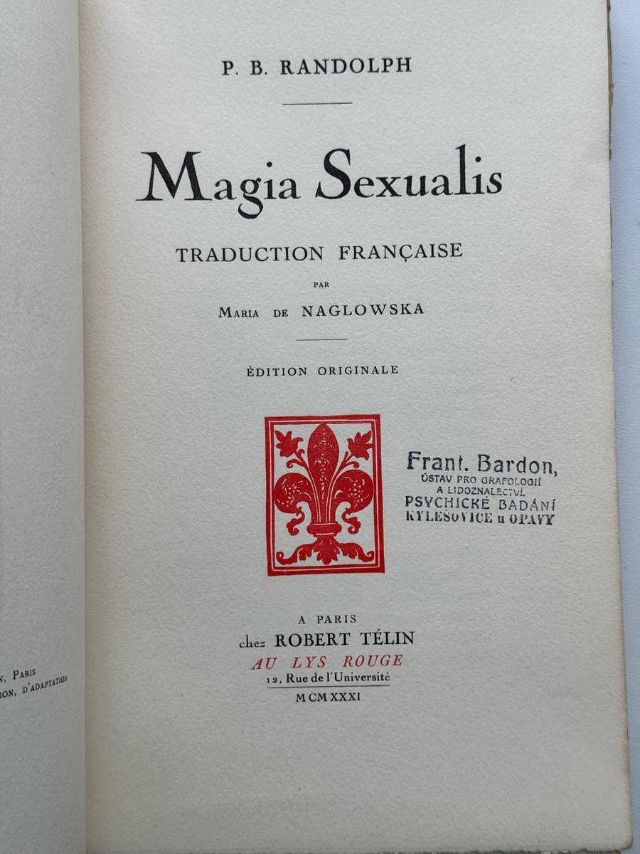 Image of Original Book from Library of Franz Bardon - Randolph: Magia sexualis 1931