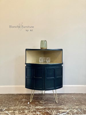 Image of Nathan Corner Drinks Cabinet in Black and Gold