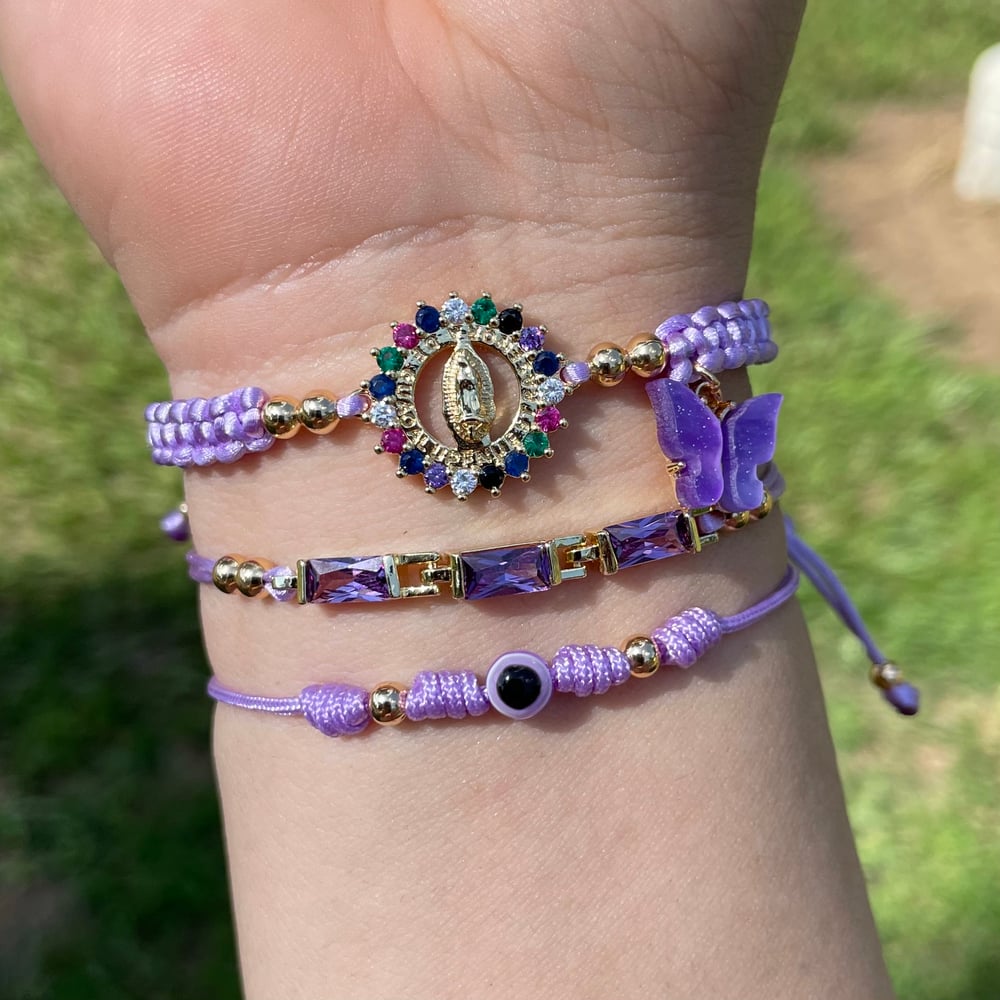 Lavander Virgencita Handmade Bracelet Set