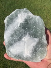 Image 11 of Green Cubic Fluorite With Druzy White Quartz Specimen #1949