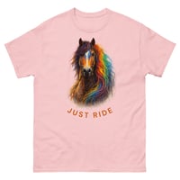 Image 8 of Just Ride Horse Lover Unisex T-Shirt – Colorful Equestrian Graphic Tee