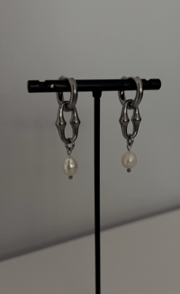 Image 1 of Pearl Shackle Hoops