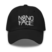 Image 1 of N8NOFACE Stacked Logo Embroidered Dad hat (Black w/ White)