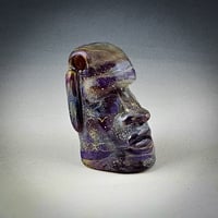 Image 4 of Moai Pendant in Double Amber Purple