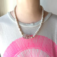 Image 2 of HORIZONS - clear quartz + chunky white pearls