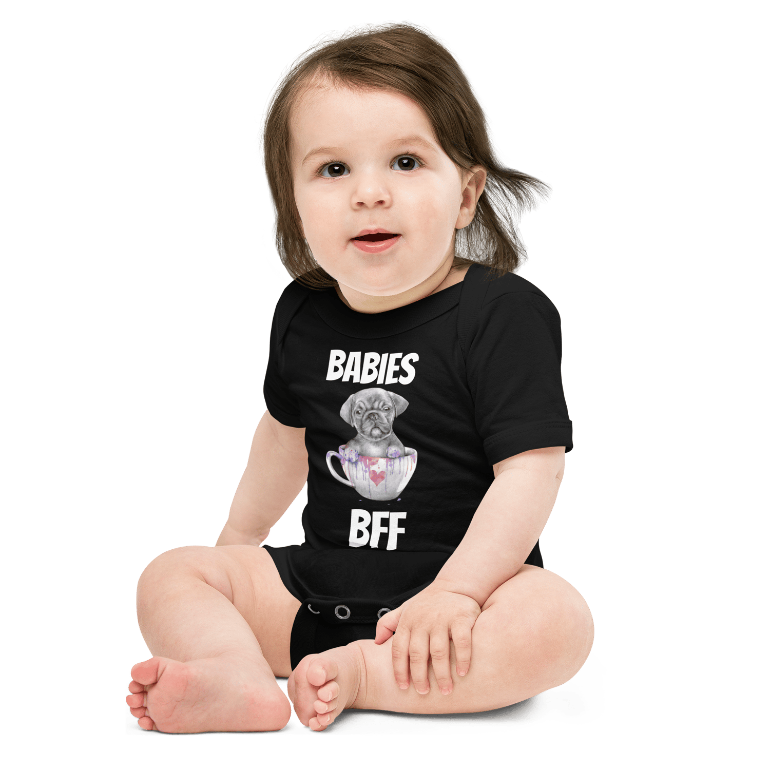 Image of Baby puppy in cup one piece