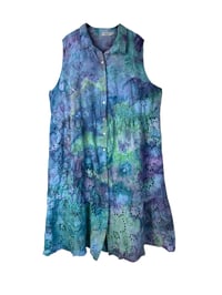 Image 4 of ♻️ UPCYCLED 1X PLUS 100% Cotton Eyelet Dress in Mermaid Watercolor