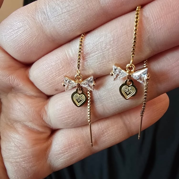 Image of Blia Threader Earrings - 18K Gold Plated, Hypoallergenic