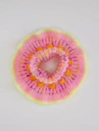 Image 2 of Sofie and Iris Bubble Gum Pink, Strong Orange and Multi Neon Mohair Collar