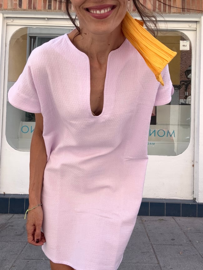 LILAC SHORT KAFTAN WITH ROUND EDGES