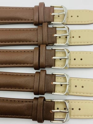 Image of LOTS OF 5 & 10 X PLAIN LEATHER GENTS WATCH STRAPS,18mm/20mm,BLACK,BROWN,TOP QUALITY,NEW.