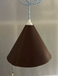 Image 4 of Leather Lampshade in Bordeaux veg tan 