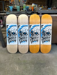 Image 1 of 8.5" Symmetrical Twin Tail Full Shape Popsicle - Excel Skull Graphic 