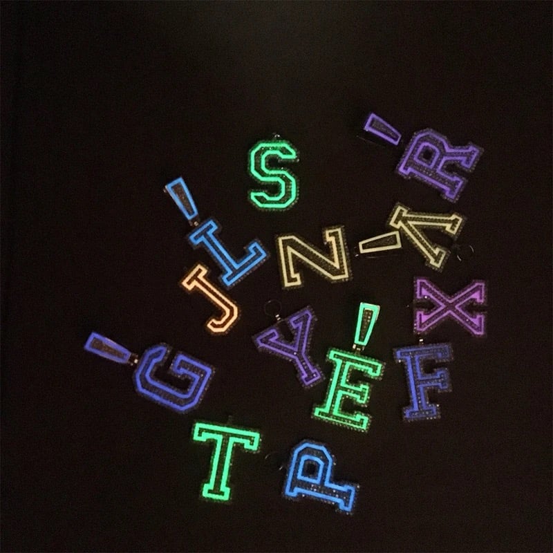 Image of Glow In the dark Luminous Color Custom Name Necklace Colorful Enamel