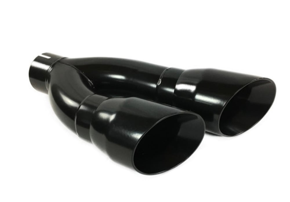 Dual Slant Angle Black Stainless Exhaust Tip