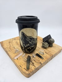 Image 1 of Black Full Moon Wolf Travel Mug