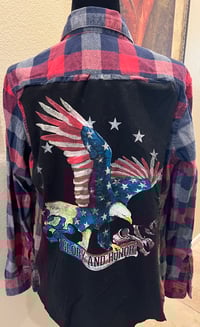 Vintage Red/Blue/White Flannel Shirt American Eagle Glory & Honor
