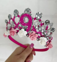 Image 3 of Hot pink and silver birthday tiara
