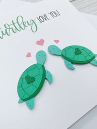 Image 2 of Handmade Turtle Love Anniversary Card - Adorable Couple Card for A Special Occasion 