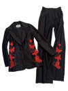 70s noir western suit with butterflies