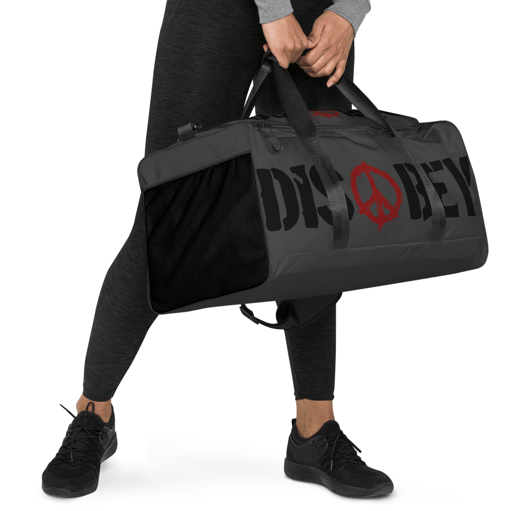 PRINTED DISOBEY LOGO DUFFLE BAG