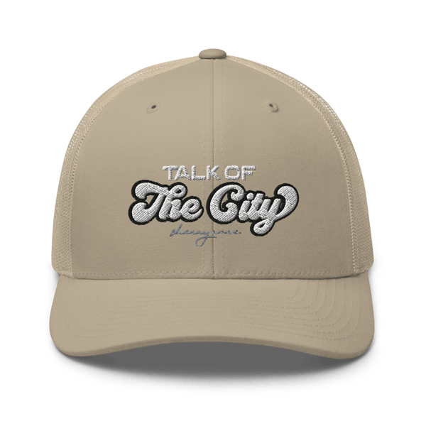 Image of “TALK OF THE CITY” Mesh Trucker Hat (B&W)