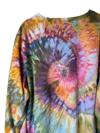 Image 7 of XL Unisex Adult Soft Long Sleeve Tee in Autumn Spiral Ice Dye