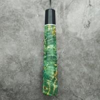 Image 4 of Santoku with hamon and green Wa handle