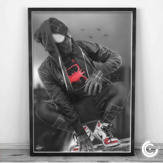 Image of B&W Miles Morales Spider-Man Limited Edition Print