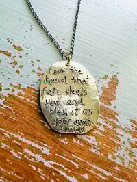 Image 1 of sterling silver Marcus Aurelius quote necklace