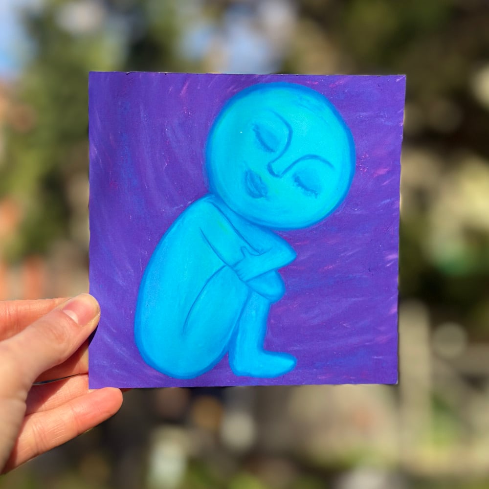 Image of moon girl 5x5 mini art print