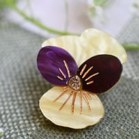 Image 1 of Viola Pin - violet purple, yellow and wine