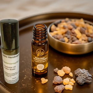 Image of Frankincense & Myrrh essential oil roller bottle