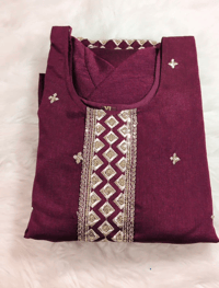 Image 3 of Soft Dola Silk Kurta Set - Design # 7