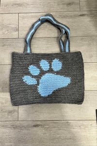 Image 1 of Paw print tapestry tote bag