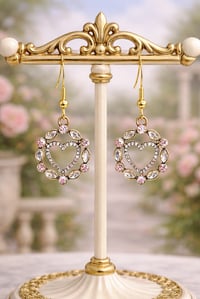 Image 1 of Bridgerton Era Devoted Heart Earrings 