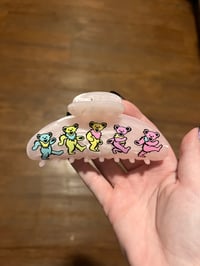 PINK DANCING BEARS HAIR CLAW