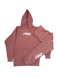 Image 2 of unisex art script hoodie - pink (slim fit)