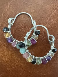 Image 1 of Rainbow Swing Hoop Earrings