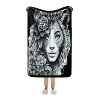 Image 3 of Sherpa Blanket Lion Woman